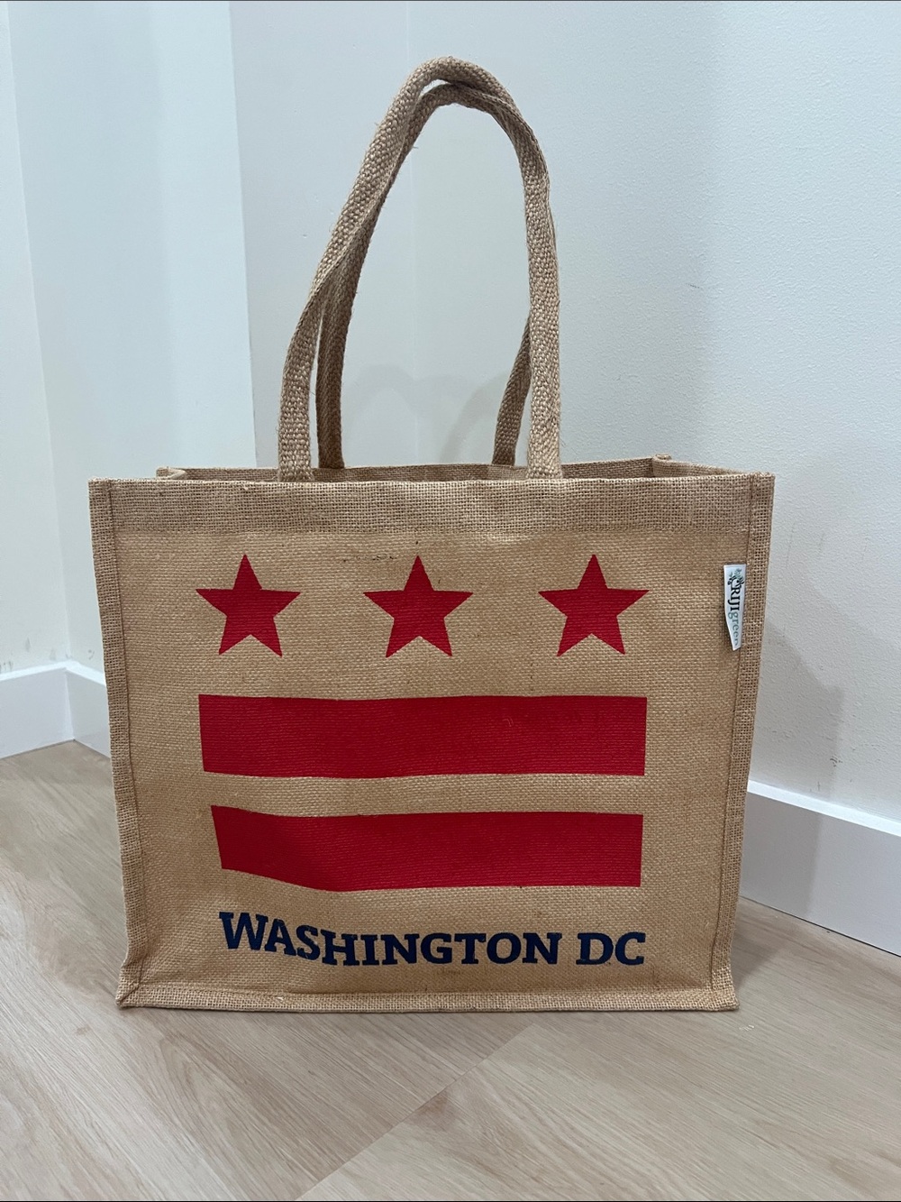 CRIJI Washington, DC Flag Jute Market Bag